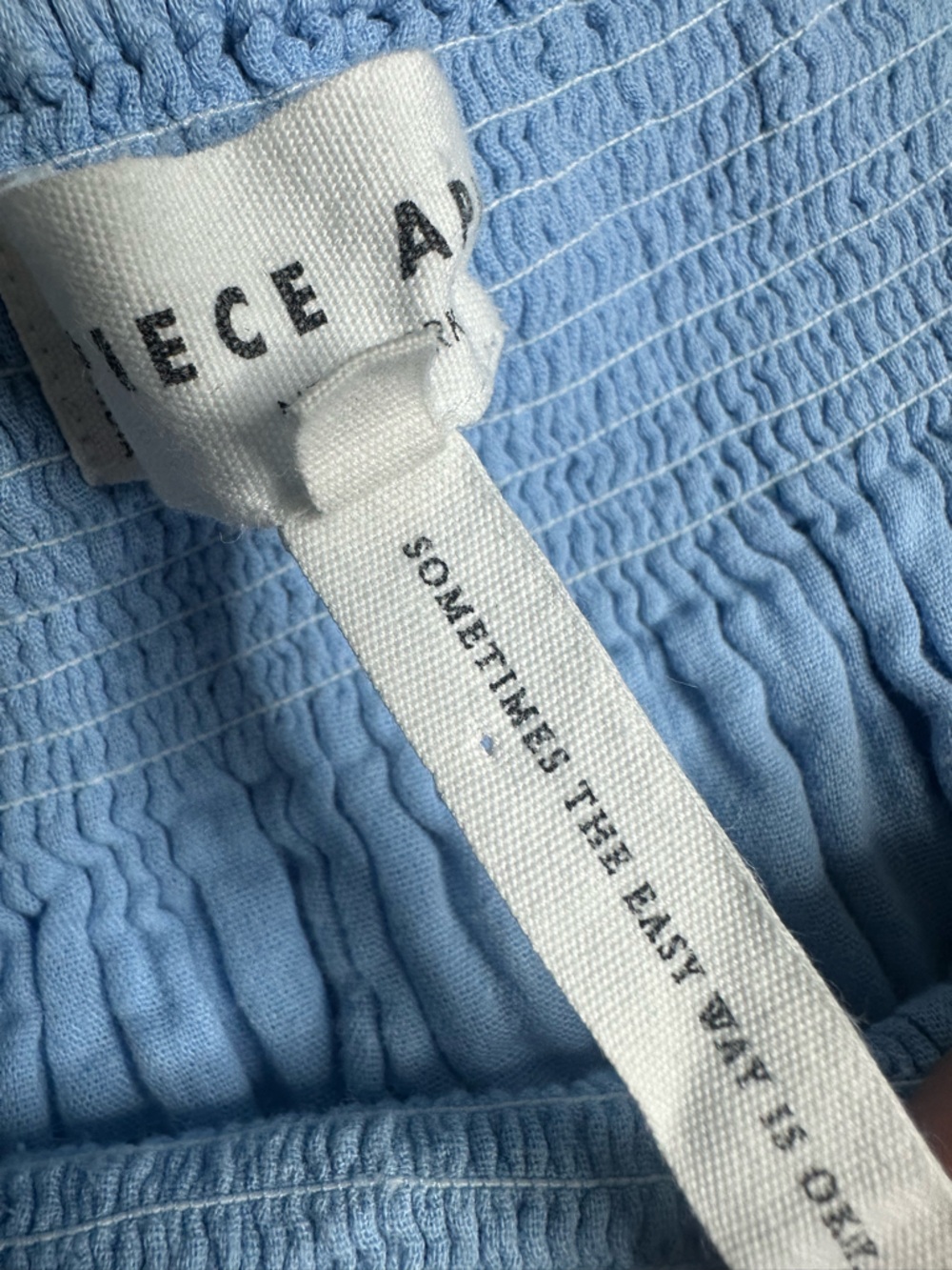Apiece Apart Inacea Balloon Sleeve Dress XS sky blue organic cotton pockets - Picture 10 of 16